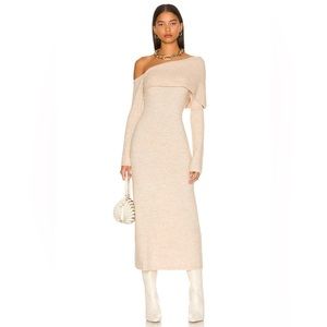 Cult Gaia Lydia Oatmeal Melange Maxi Sweater Dress